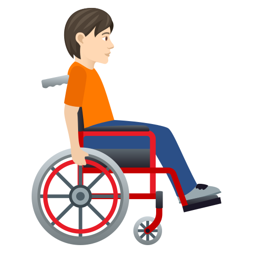 Person in Manual Wheelchair Facing Right: Light Skin Tone, the design in this release
