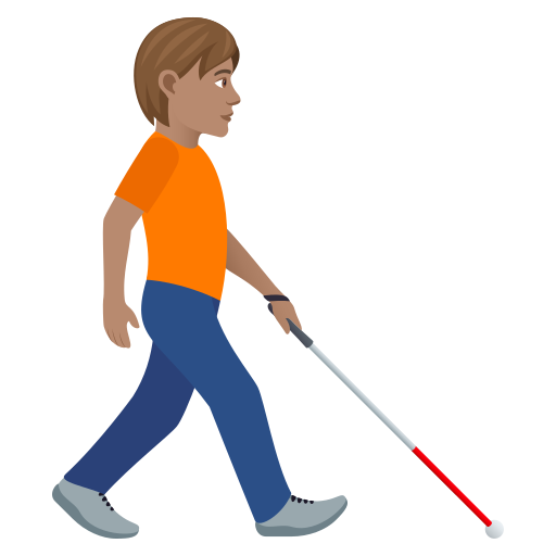 Person with White Cane Facing Right: Medium Skin Tone, the design in this release