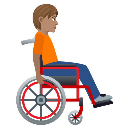 Person in Manual Wheelchair Facing Right: Medium Skin Tone, the design in this release