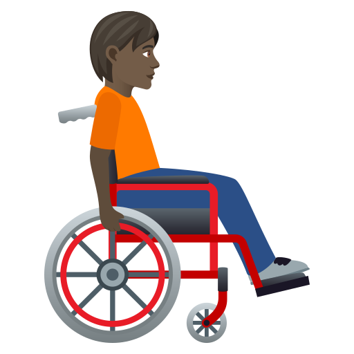 Person in Manual Wheelchair Facing Right: Dark Skin Tone, the design in this release