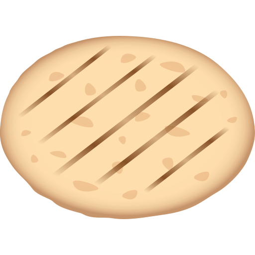Flatbread as drawn by JoyPixels in 9.0