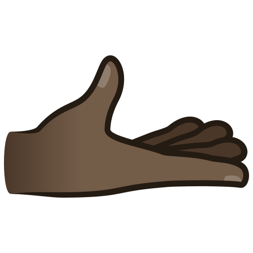 Palm up Hand: Dark Skin Tone, the design in this release