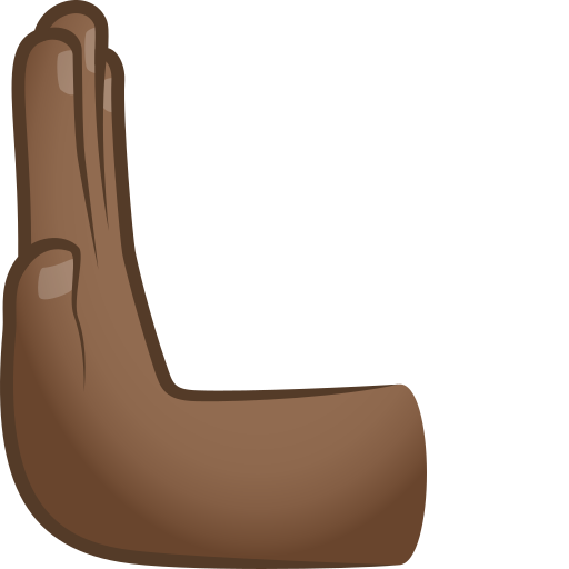 Leftwards Pushing Hand: Medium-Dark Skin Tone, the design in this release