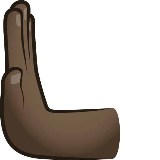Leftwards Pushing Hand: Dark Skin Tone, the design in this release