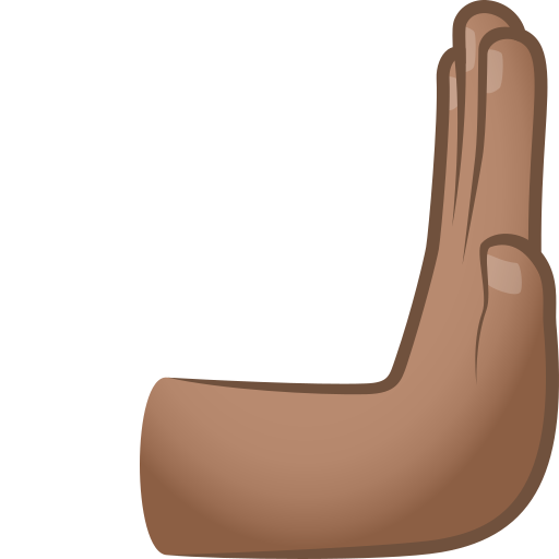 Rightwards Pushing Hand: Medium Skin Tone, the design in this release