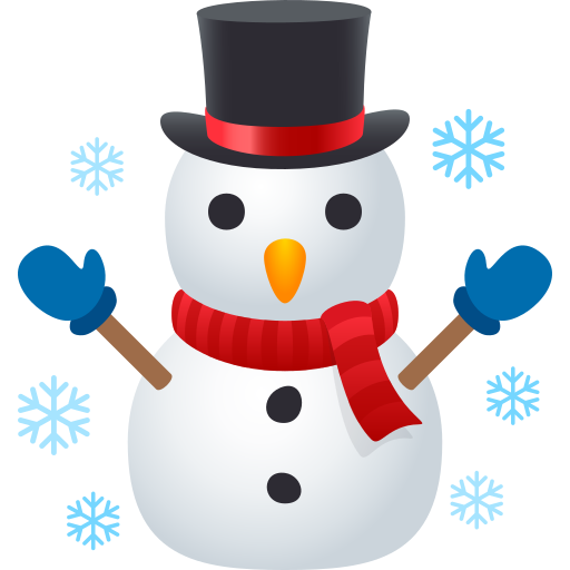 Snowman as drawn by JoyPixels in 9.0