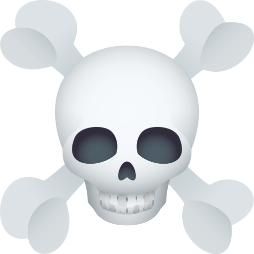 Skull and Crossbones as drawn by JoyPixels in 9.0