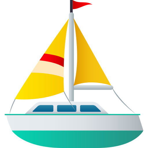Sailboat as drawn by JoyPixels in 9.0