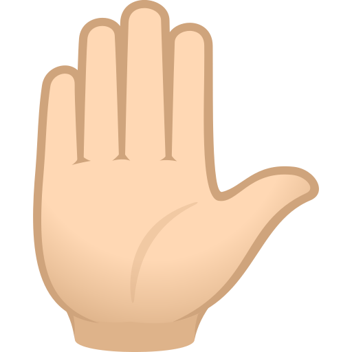 Raised Hand: Light Skin Tone, the design in this release