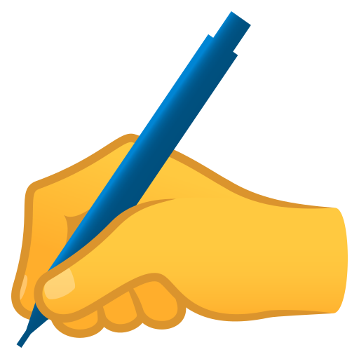 Writing Hand as drawn by JoyPixels in 9.0