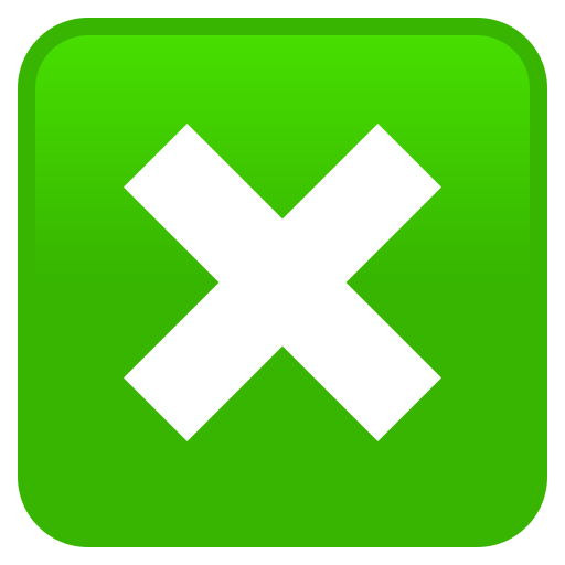Cross Mark Button as drawn by JoyPixels in 9.0
