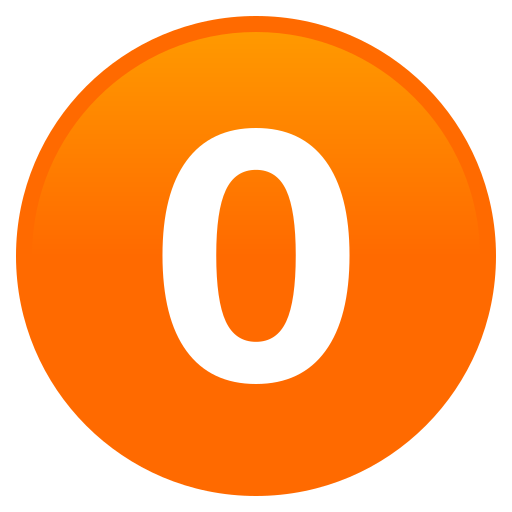 Digit Zero as drawn by JoyPixels in 9.0