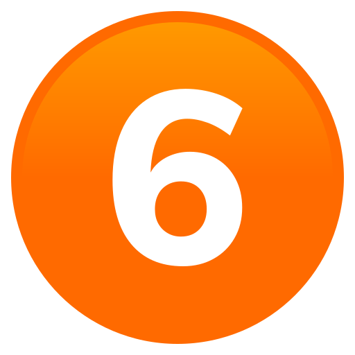 Digit Six as drawn by JoyPixels in 9.0