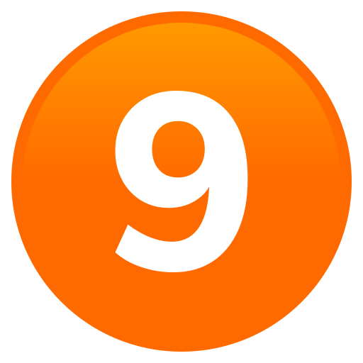 Digit Nine as drawn by JoyPixels in 9.0