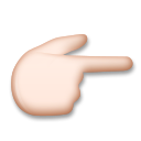 Backhand Index Pointing Right: Light Skin Tone, the design in this release
