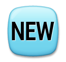 Wort „New“ in blauem Quadrat as rendered by LG