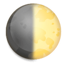 first quarter moon as rendered by LG