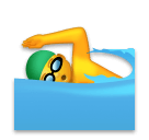 man swimming as rendered by LG