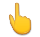 backhand index pointing up as rendered by LG