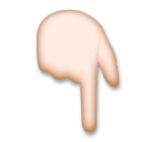backhand index pointing down: light skin tone as rendered by LG