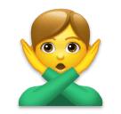 man gesturing NO as rendered by LG