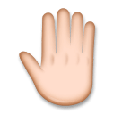 raised back of hand: medium-light skin tone as rendered by LG