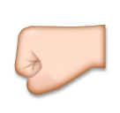 left-facing fist: medium-light skin tone as rendered by LG
