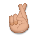crossed fingers: medium skin tone as rendered by LG
