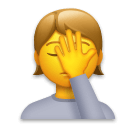 person facepalming as rendered by LG
