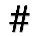 hash sign as rendered by LG
