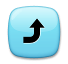 right arrow curving up as rendered by LG
