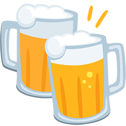 clinking beer mugs as rendered by Messenger