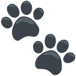 paw prints as rendered by Messenger