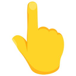 backhand index pointing up as rendered by Messenger