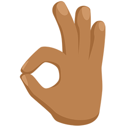 OK hand: medium skin tone as rendered by Messenger