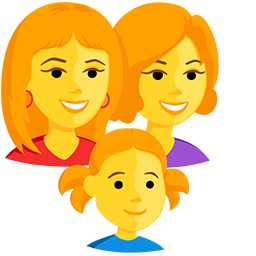 family: woman, woman, girl as rendered by Messenger
