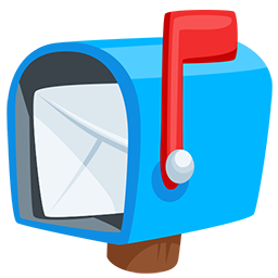 open mailbox with raised flag as rendered by Messenger