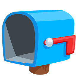 open mailbox with lowered flag as rendered by Messenger