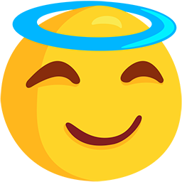 Smiling Face with Halo as drawn by Messenger in 1.0