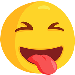 وجه بعينين مغلقتين ولسان متدلٍ as rendered by Messenger