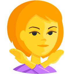 person gesturing NO as rendered by Messenger