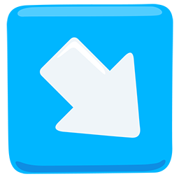Pfeil nach rechts unten as rendered by Messenger