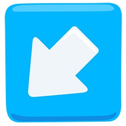 Pfeil nach links unten as rendered by Messenger