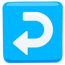right arrow curving left as rendered by Messenger
