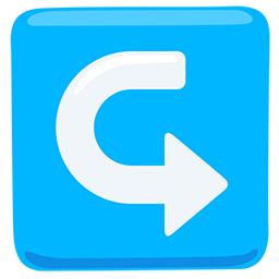 left arrow curving right as rendered by Messenger