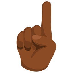 index pointing up: medium-dark skin tone as rendered by Messenger