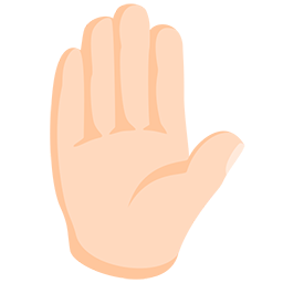Raised Hand: Light Skin Tone, the design in this release