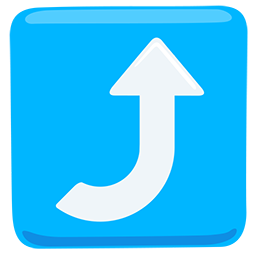 right arrow curving up as rendered by Messenger