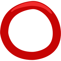 hollow red circle as rendered by Messenger