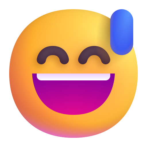 Cara Sonriendo Con Sudor Frío as drawn by Microsoft 3D Fluent in Fluent 15.0